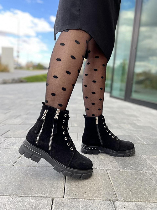 MILLI GOLD Черевики жіночі MILLI GOLD чорні замша натуральна зима висота 13см розмір 37 (2748) Коломия - фото 7