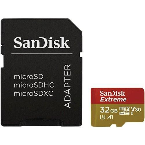 Карта пам'яті microSDHC (UHS-1 U3) SanDisk Extreme Action A1 32Gb Class 10 V30 (R100Mb/s, W60Mb/s) (adapter SD) Київ - фото 2