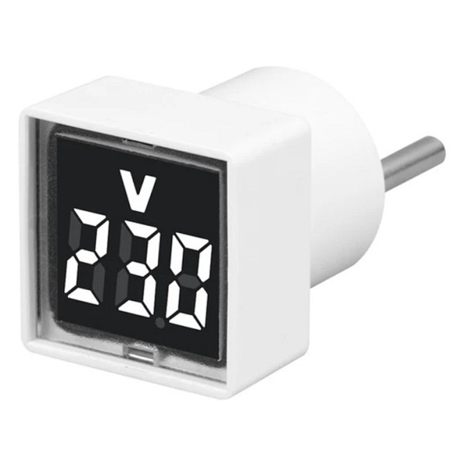 Вольтметр мережевий розетковий Strum 220V/230V GXQA0160-001 (Квадратний, Білий з чорним дисплеєм) Николаев - изображение 1