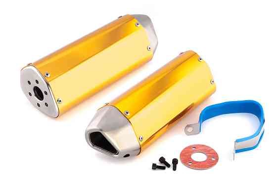 Глушник (тюнінг) 370*105mm (нержавіюча сталь, три-овал, помаранчевий, прямоток) 118 Київ