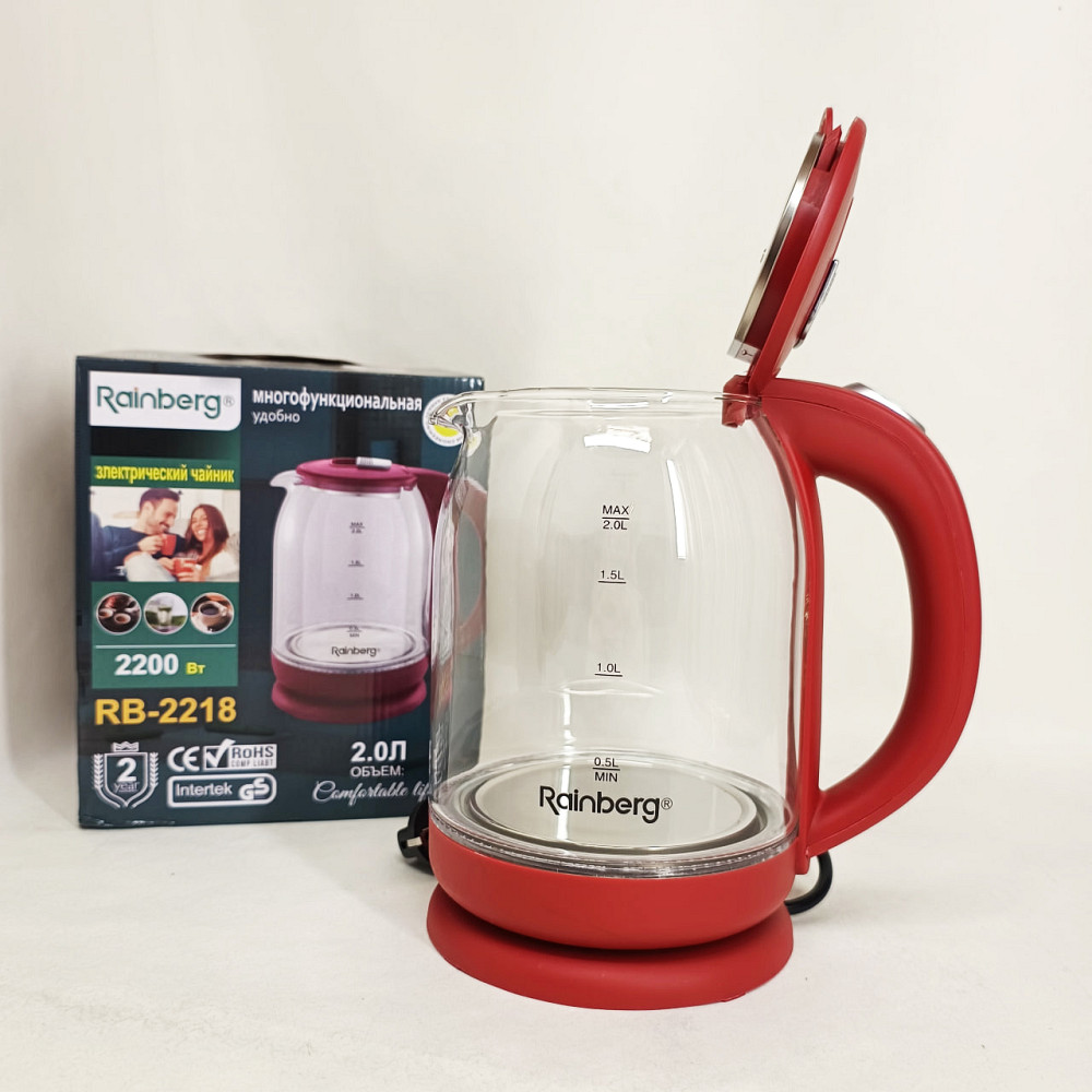 Мощный электрочайник электрический Rainberg RB-2218 3200 Вт 2л, Мощный электрический чайник для дома SZ-75 Львов - изображение 8