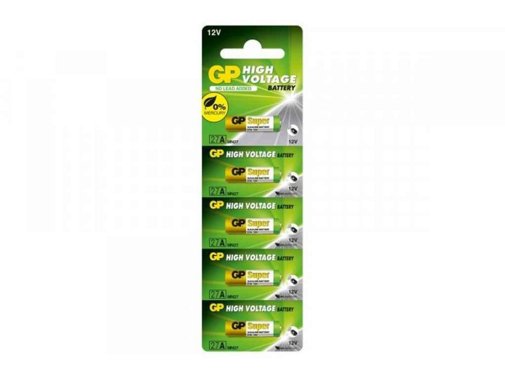 Батарейка вв. 5шт А27 Alkaline A27, MN27, EL812, 12V ТМ GP   Solmir Київ - фото 1