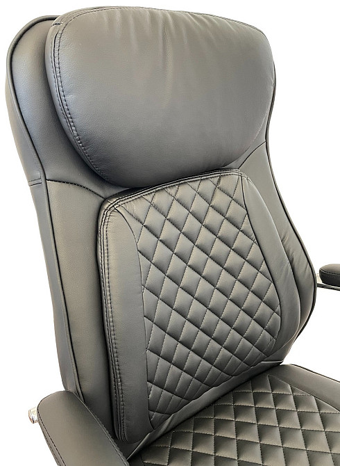 Офисное кресло руководителя Tehforward Lambo PU хром Anyfix Черный Киев - изображение 6