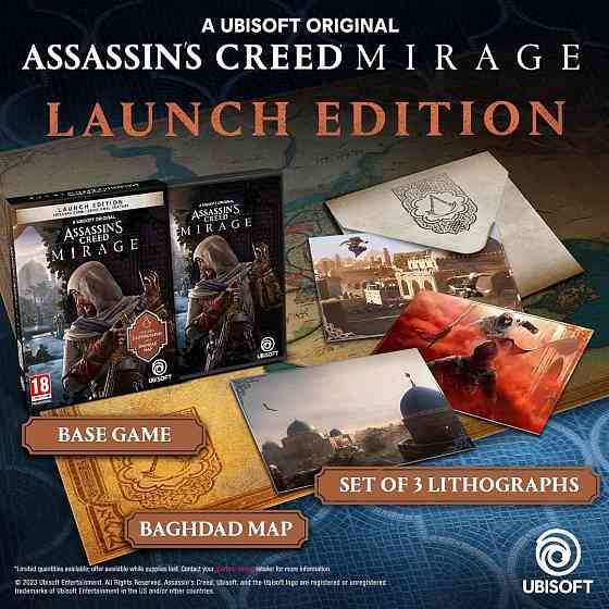 Відеогра Assassin's Creed Mirage PS5 Launch Edition Ексклюзив Amazon англійська фізичне видання з картою Багдада та 3 літографіями Київ