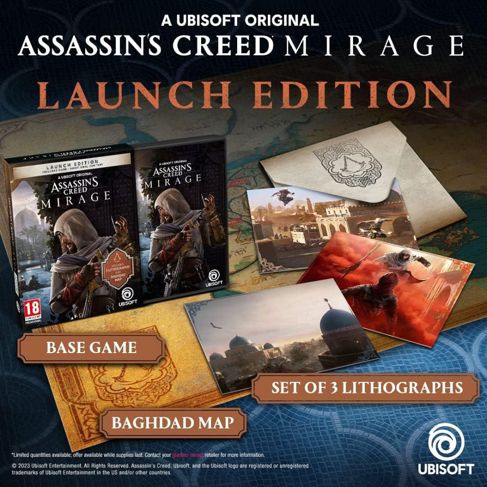 Відеогра Assassin's Creed Mirage PS5 Launch Edition Ексклюзив Amazon англійська фізичне видання з картою Багдада та 3 літографіями Київ - фото 2
