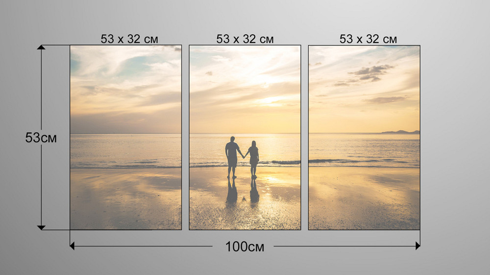 Модульна картина Пара на пляжі Аrt-195_3А Київ - фото 3