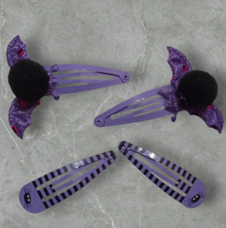 Заколки на Хелловін Кажани one size фіолетово-чорний Київ