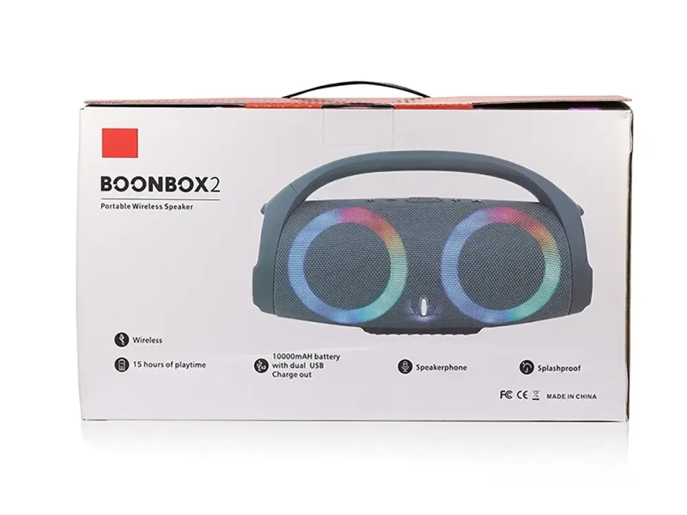 Портативний мінідинамік Bluetooth Boombox 2 B15 з RGB підсвіткою, потужний звук, підтримка USB/TF/FM Одеса - фото 9