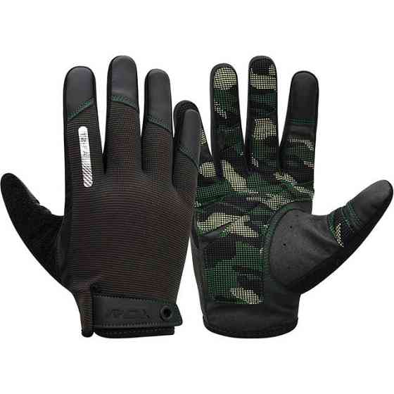 Рукавички для фітнесу RDX T2 Touch Screen Friendly Full Fingerf Army Green S Каменское