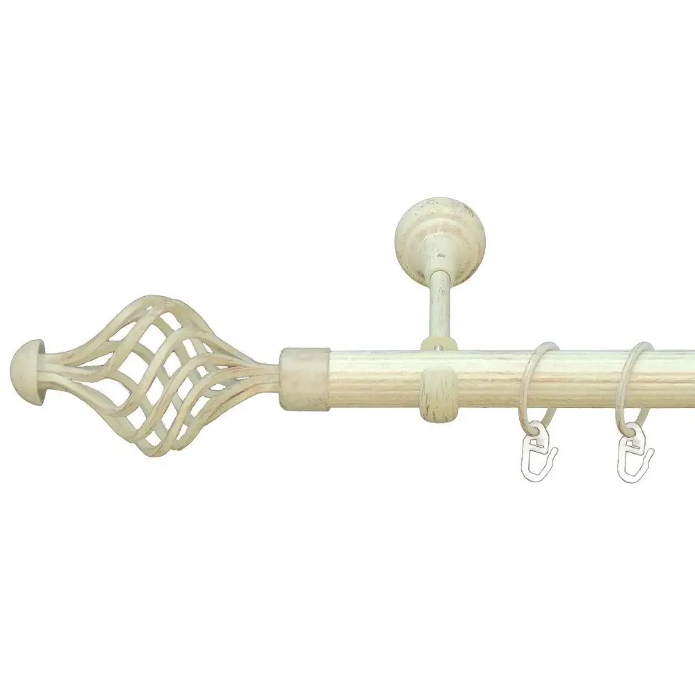 Карниз Orvit Арезо металевий однорядний відкритий рифлена труба кільце металеве Біле Золото 25 мм 240 см Львов - изображение 1