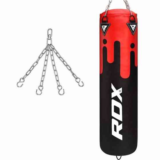 Боксерський мішок RDX Leather Black/Red 1.5 м, 45-55 кг Каменское