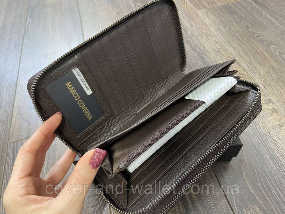 Мужская кожаная барсетка клатч на две молнии Marco Coverna 5902C Brown Киев - изображение 3