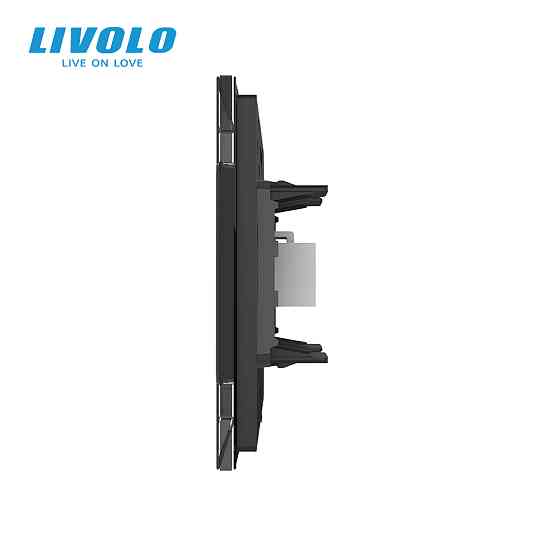 Розетка HDMI Livolo чорний скло (VL-C7FCHD-1BP) Коломыя