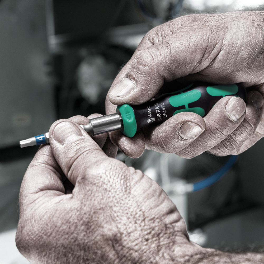 Трещоточна викрутка-бітотримач 1/4" Wera з подовженими дюймовими бітами 50мм, 05051065001 Одеса - фото 3