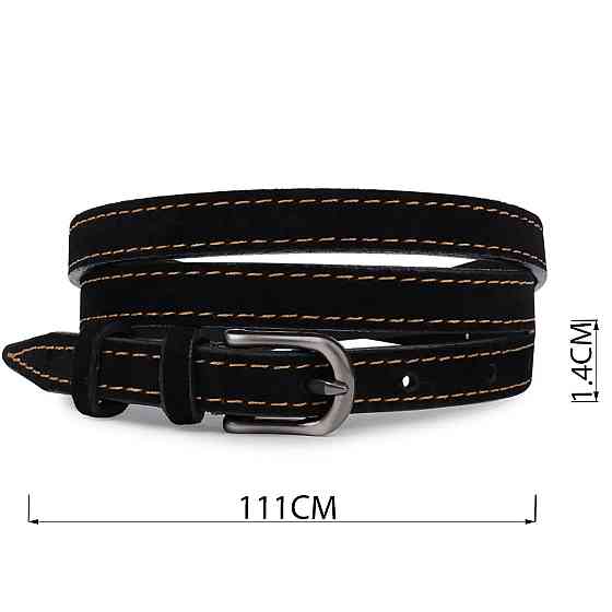 Стильный замшевый ремень для женщин Vintage 20772 Черный Киев