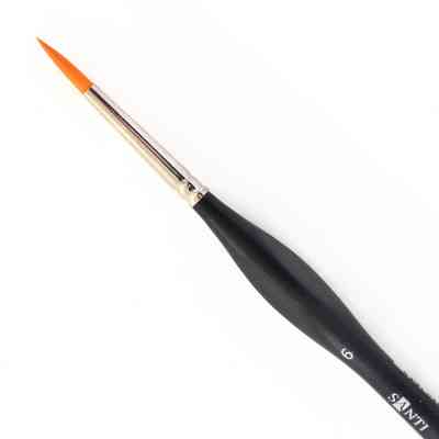 Кисточка для рисования Santi синтетика Sensation, короткая ручка с изгибом, круглая, №6 (310780) Винница