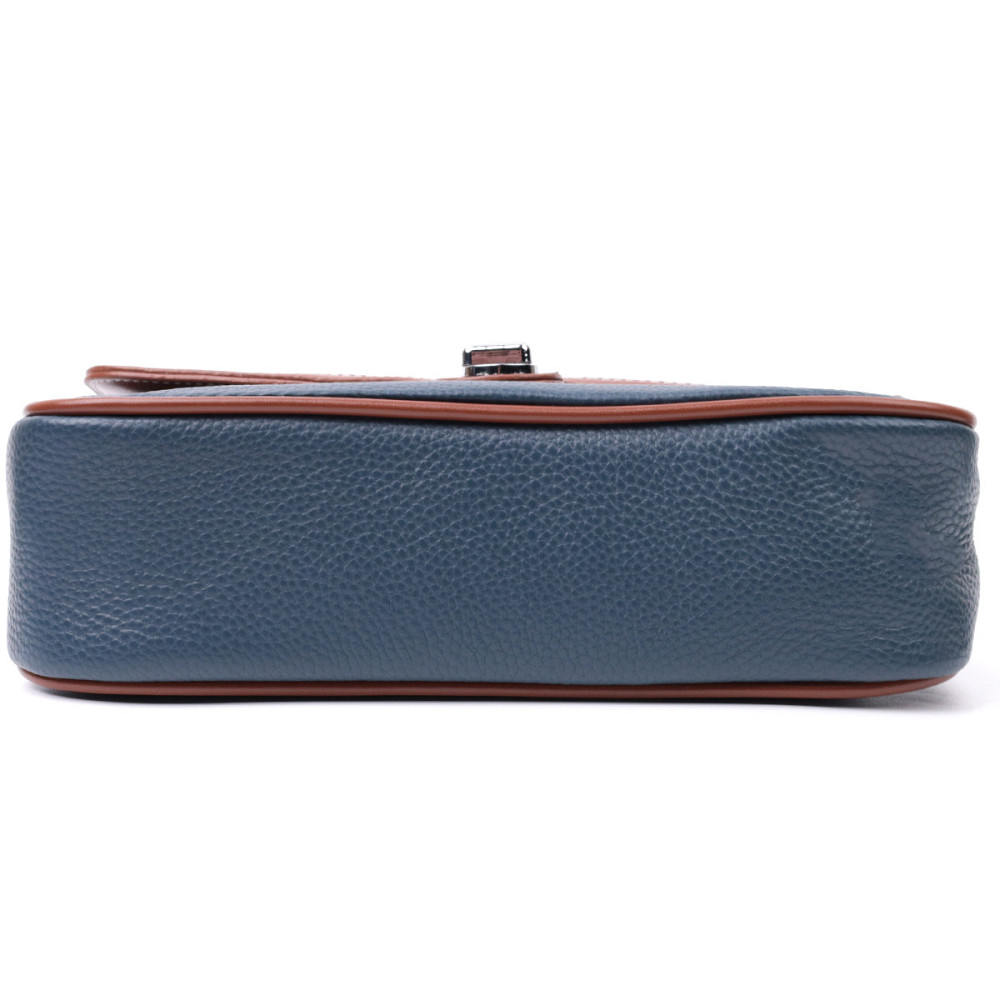 Сумка женская с фактурным клапаном из натуральной кожи Vintage 22622 Синяя Киев - изображение 6