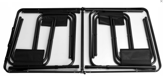 Розкладний туристичний стіл-валіза (120 х 60 см) + 4 стільці, комплект садових меблів, Коричневий (імітація дерева) Київ