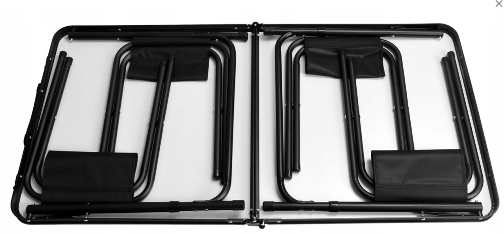 Розкладний туристичний стіл-валіза (120 х 60 см) + 4 стільці, комплект садових меблів, Коричневий (імітація дерева) Київ - фото 5