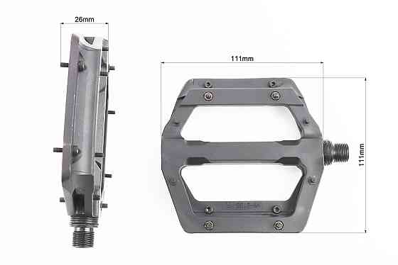 Педалі MTB широкі 9/16" (117x110x25.5mm) зі знімними шипами, пром-підшипник (6*13*5), пластикові, чорні NW-613B Київ