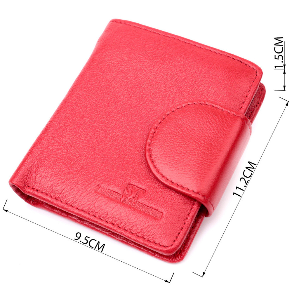 Женский яркий кошелек вертикального типа из натуральной кожи ST Leather 22453 Красный Киев - изображение 8