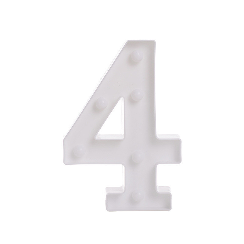 Объемная цифра 4 Led декоративная маленькая 21 на 15 см белый Киев - изображение 4