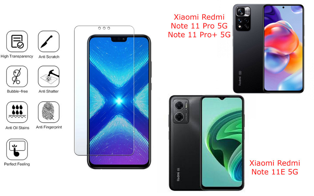 Защитное стекло NeoGlass для Xiaomi Redmi Note 11 Pro 5G, Note 11 Pro+ 5G, Note 11E 5G – ультрапрозрачное и Киев - изображение 4