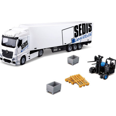 Спецтехніка Bburago Фура Mercedes-Benz Actros з навантажувачем (18-31471) Вінниця - фото 1