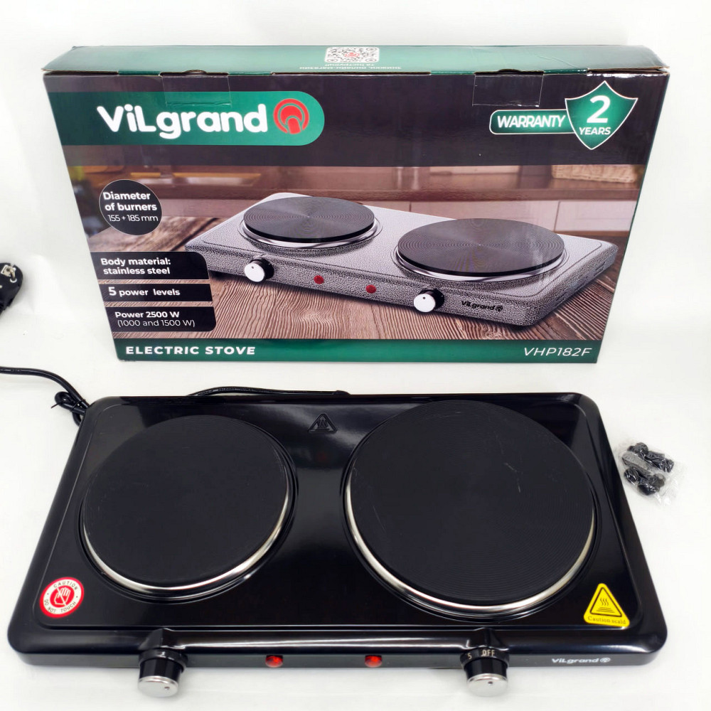 Плита кухонная переносная VILGRAND VHP182F 2500Вт, Мощная настольная электроплита VM-71 Львов - изображение 4