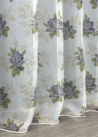 Тюль шифоновая с принтом цвет белый с серым 1801т Киев