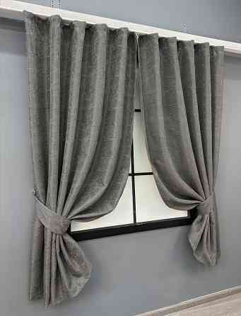 Комплект коротких штор VR-Textil Жаккард Viva Marmo № 1788ш Серый 130х170 см 2 шт (35-0375) Киев