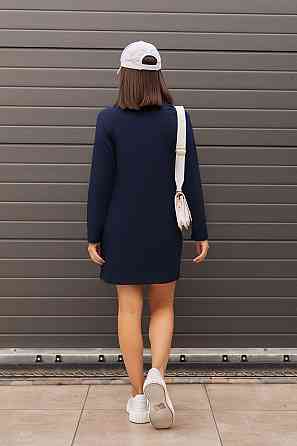 Спортивное трикотажное платье с надписью Freedom батал 54-56, Темно-синий Киев