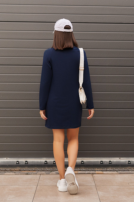 Спортивное трикотажное платье с надписью Freedom батал 54-56, Темно-синий Киев - изображение 4