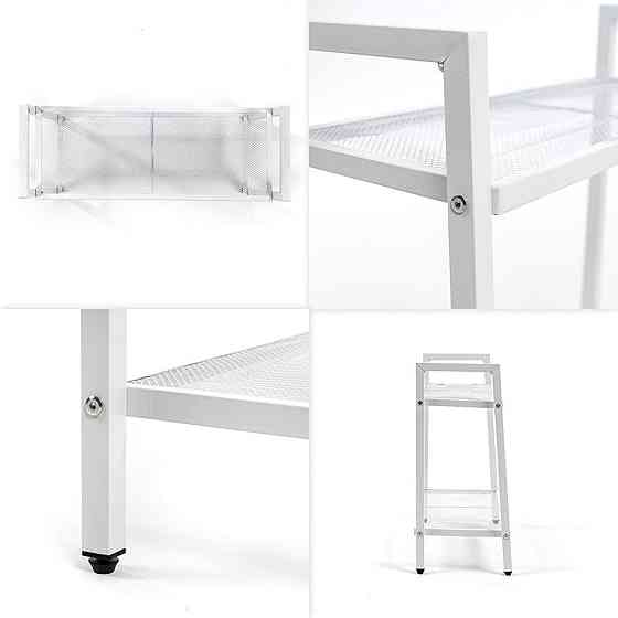 Стелаж-етажерка двоярусний з металу 60х26х60см Білий SW-00002102 Київ