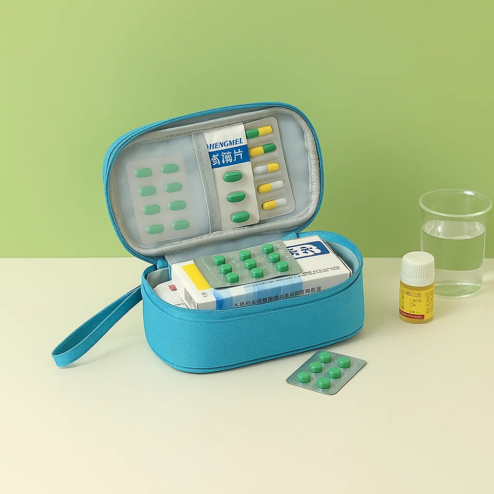 Сумка аптечка для медикаментів  для подорожей дорожня, таблетниця, компактна для ліків, блакитна Кам'янець-Подільський - фото 2