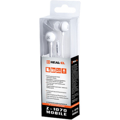 Навушники REAL-EL Z-1070 Mobile White (EL124100032) Вінниця - фото 2