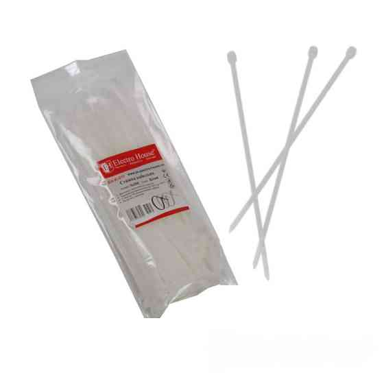 Стяжка кабельна 5х200 мм, 100 шт., білий Дніпро