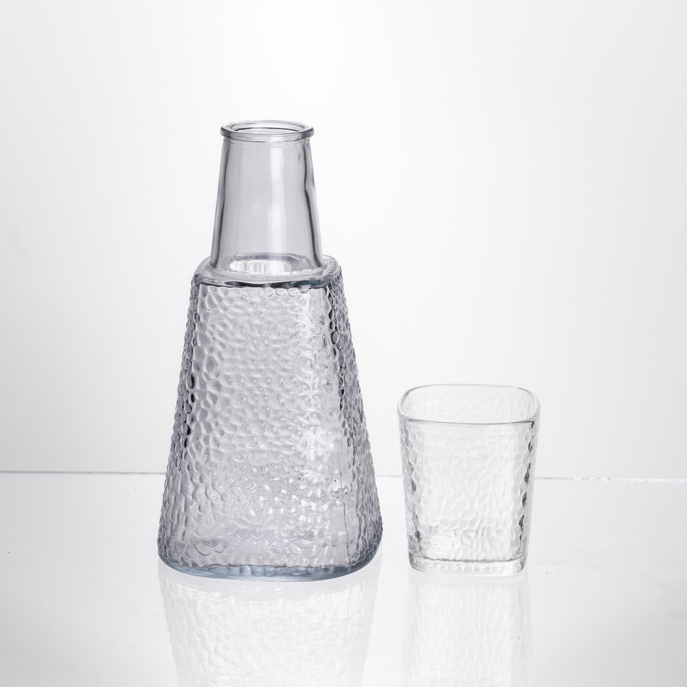 Yiwu Глечик 1 літр зі склянкою 1 шт по 200 мл Прозорий HP-19-PYF-3 Коломия - фото 1