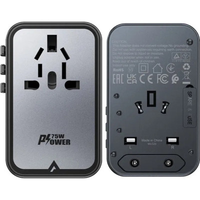 Зарядний пристрій 5xUSB 75W (3xUSB-C + 2xUSB-A) Gan Z1 Fast Charger Acefast Винница - изображение 5