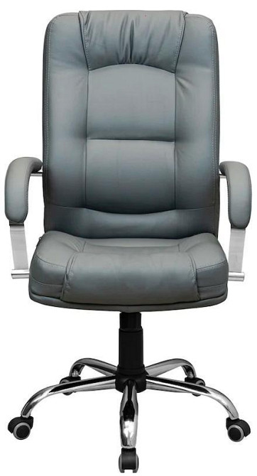 Офісне крісло керівника AlbertoDesign Хром MultiBlock М-3 Натуральна шкіра Lux Madras Сірий (Прогумовані колеса) Днепр - изображение 2