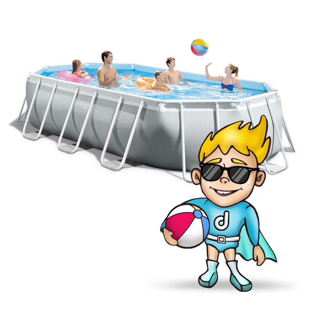 Бассейн каркасный овальный 21в1 INTEX 26796, 503 x 274 x 122 см, серый Киев - изображение 2