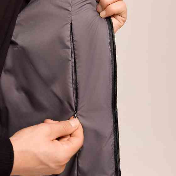 Темно-сіра жилетка для чоловіків з плащівки Pobedov Puffer Київ