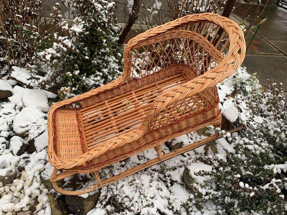 Санки плетеные с металлическим низом, на подарок Киев - изображение 3