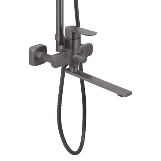 Душова система зовнішнього монтажу Kroner KRP Armada з виливом GRP067 графіт Київ