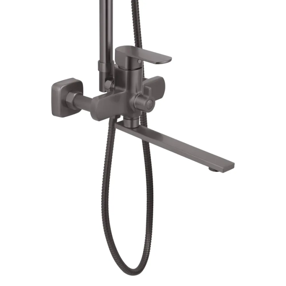 Душова система зовнішнього монтажу Kroner KRP Armada з виливом GRP067 графіт Київ - фото 2