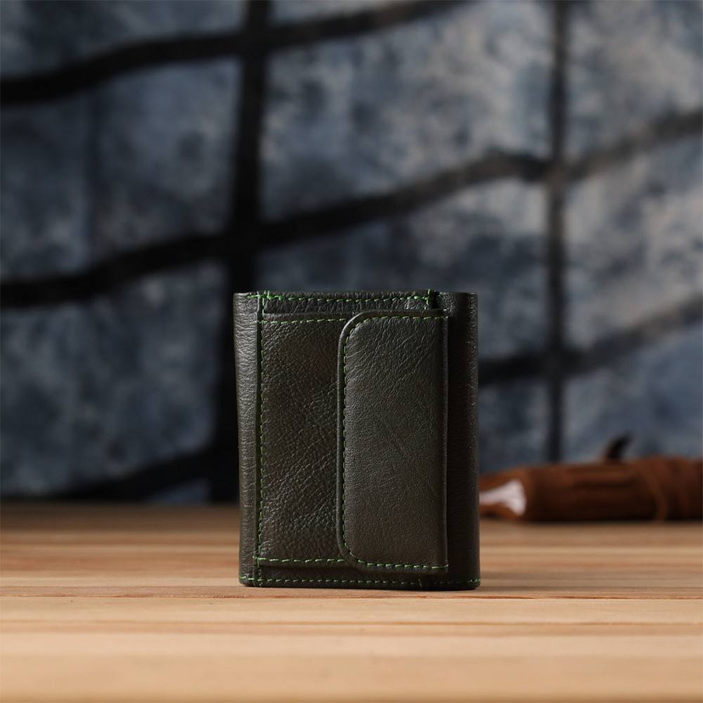 Женский миниатюрный кошелек из натуральной кожи ST Leather 23083 Зеленый Киев - изображение 2