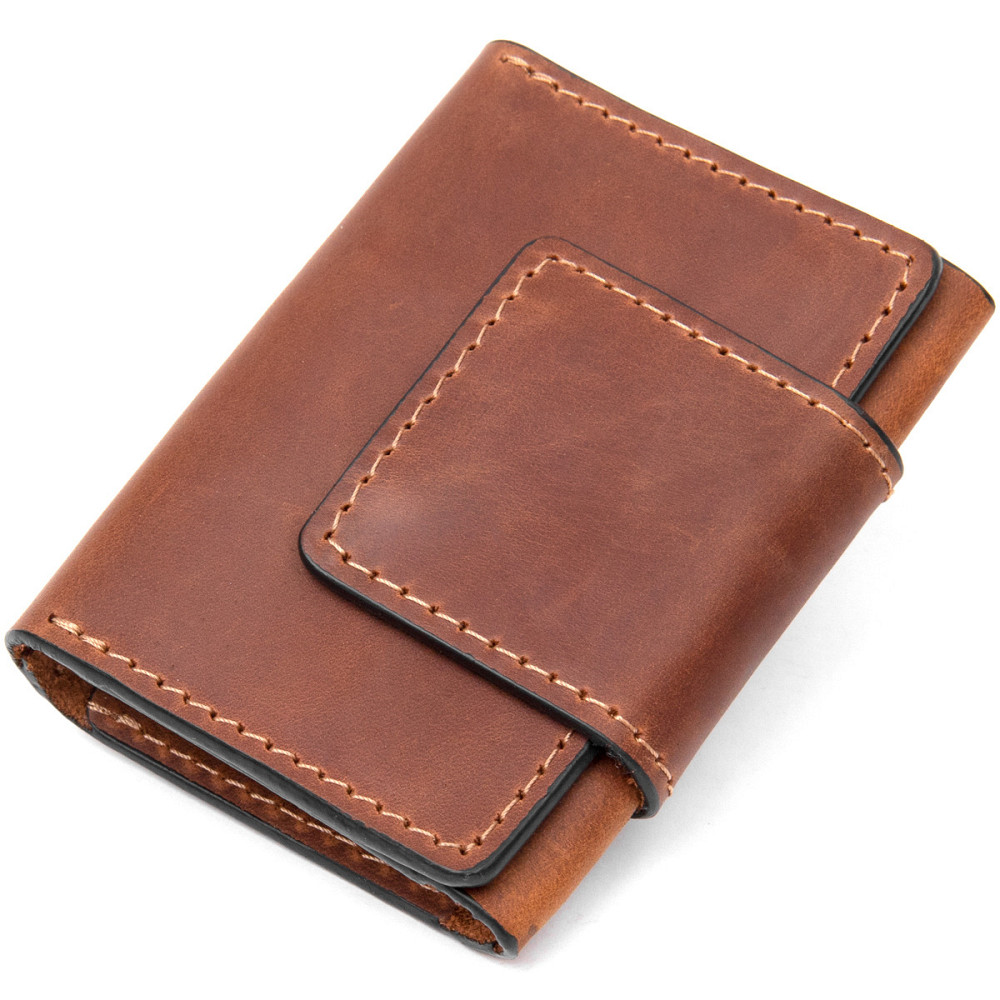 Кожаная винтажная визитница Коричневый (GRANDE PELLE) Киев - изображение 5