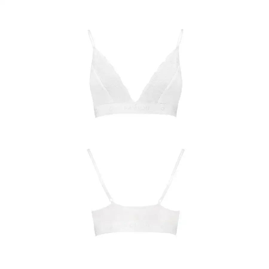 Еластичний топ з мереживом Passion PS001 TOP L, white Львів - фото 4