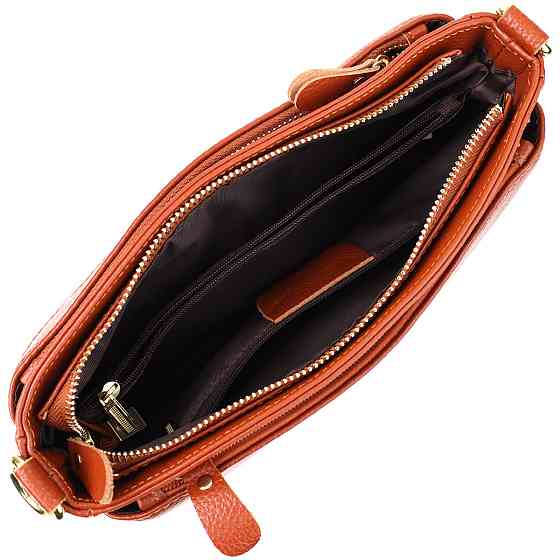 Жіноча сумка з натуральної шкіри з формостійким дном Коричневий (Vintage) Київ