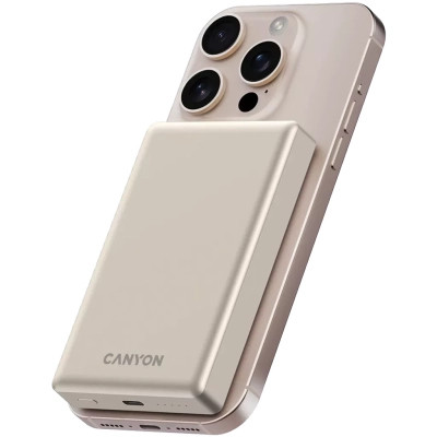 Батарея универсальная Canyon 10000mAh OnPower 510 slim Magsafe PD/20W Beige (CNS-CPB510BE) Винница - изображение 6